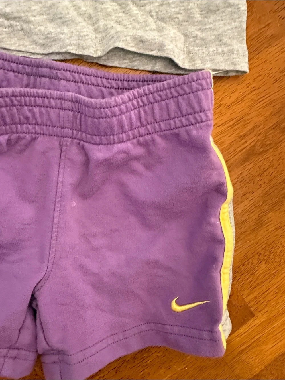 Nike Girls Purple, Gray & Yellow Athletic Two-Piece Set 4T
